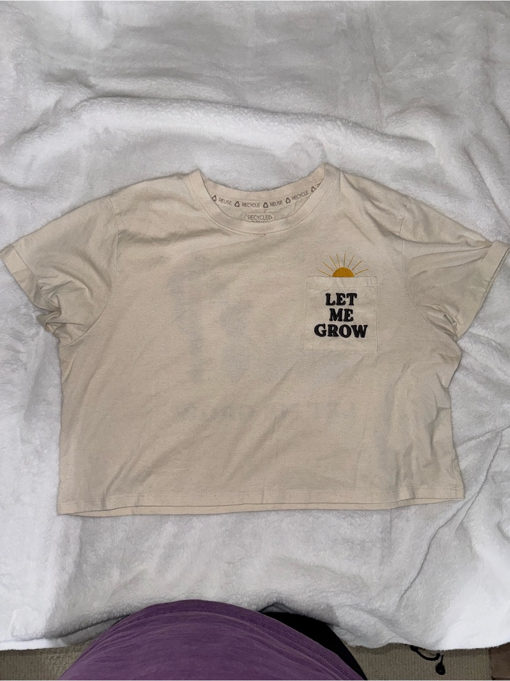 Let Me Grow Cream Crop Tee